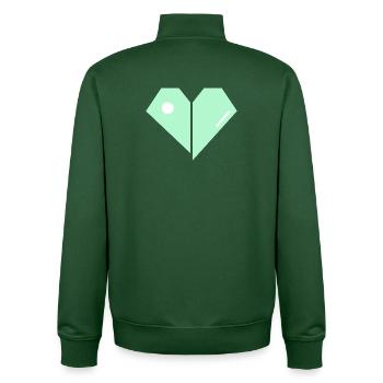 Mint Herz Split Minimalist - Unisex Organic Zip Sweatshirt von Stanley/Stella - Flaschengrün - Hinten - AI Model Male 185 dark (185cm)