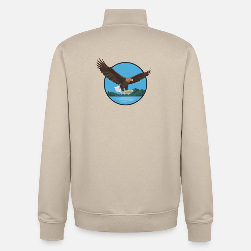 Aigle à queue blanche - Sweat zippé unisexe en coton bio Stanley/Stella - beige crème