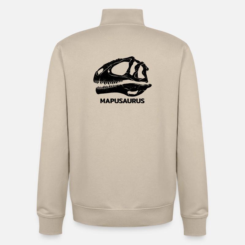 Mapusaurus Fossil Schädel - Unisex Organic Zip Sweatshirt von Stanley/Stella - Cremebeige