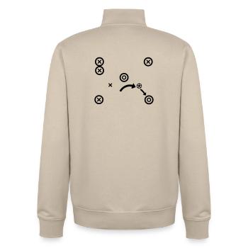 Stratégie des entraîneurs tactiques de football - Sweat zippé unisexe en coton bio Stanley/Stella - beige crème - Dos - AI Model Male 185 dark (185cm)