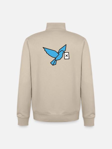 Brieftaube Wahlzettel Vogel Bunt - Unisex Organic Zip Sweatshirt von Stanley/Stella - Cremebeige