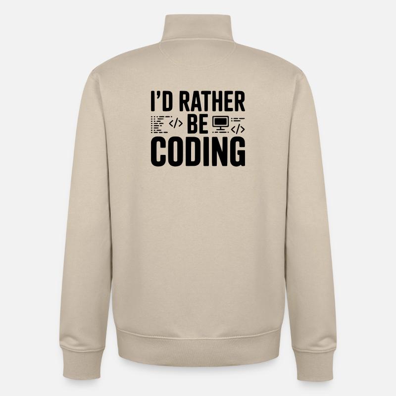 Je préfère coder - Sweat zippé unisexe en coton bio Stanley/Stella - beige crème