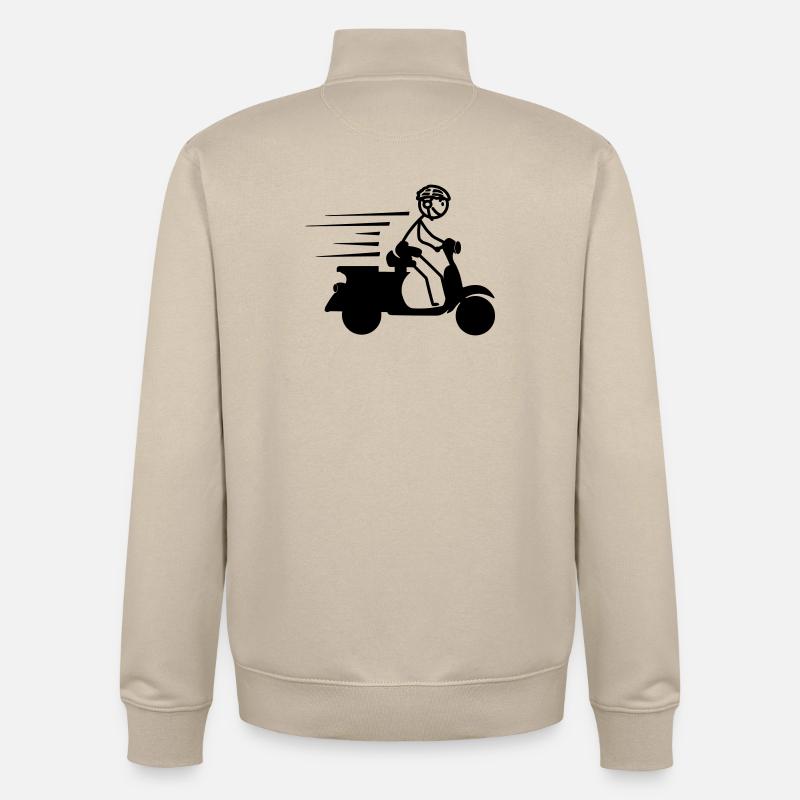 Scooter avec garçon stickmen - Sweat zippé unisexe en coton bio Stanley/Stella - beige crème