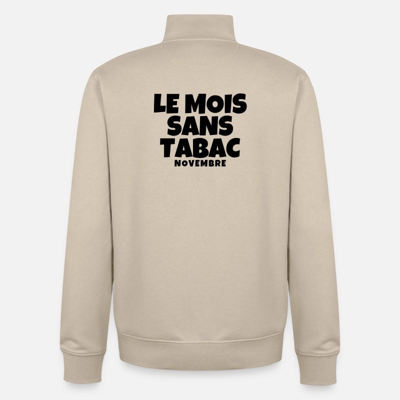 tabac, mois sans tabac, anti tabac - Sweat zippé unisexe en coton bio Stanley/Stella - beige crème