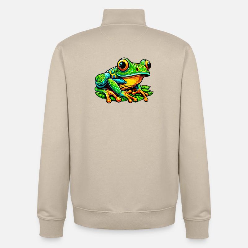 Frosch - Unisex Organic Zip Sweatshirt von Stanley/Stella - Cremebeige