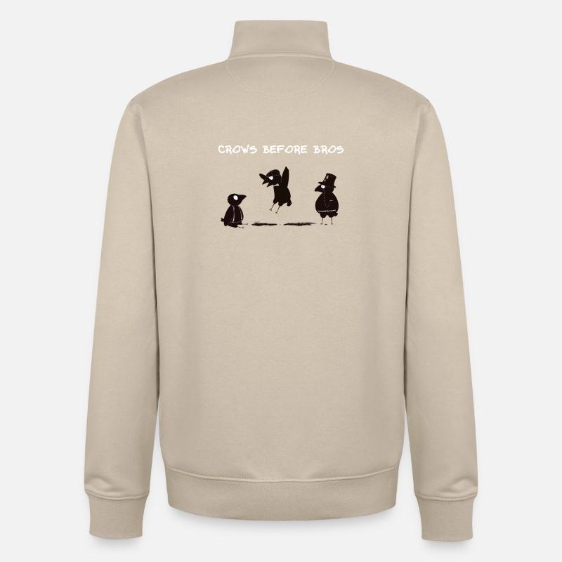 crows before bros - Unisex Organic Zip Sweatshirt von Stanley/Stella - Cremebeige