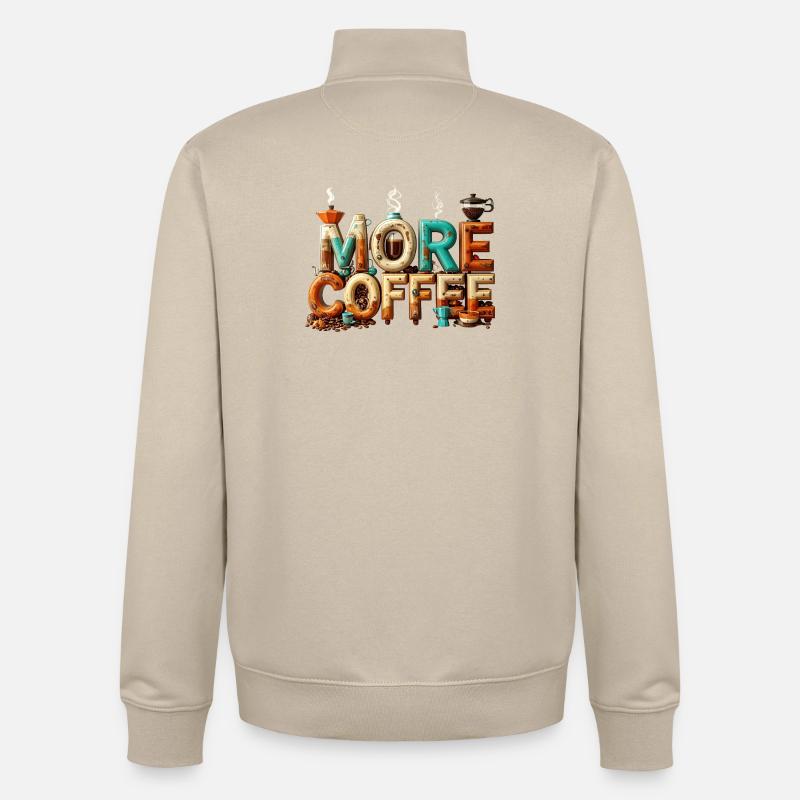 Plus de café - Sweat zippé unisexe en coton bio Stanley/Stella - beige crème