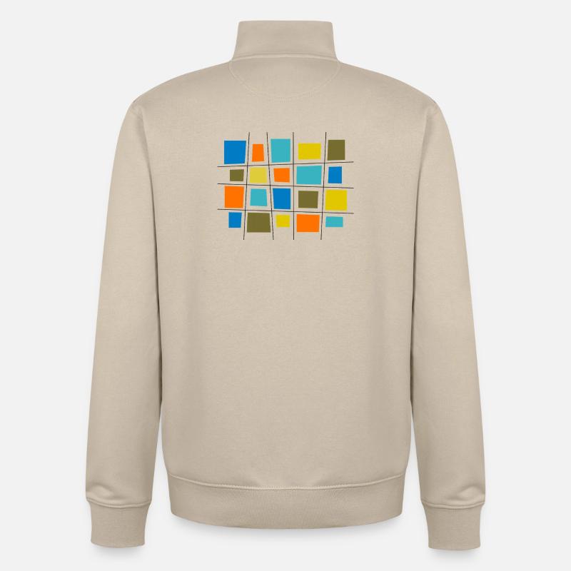 Farbiges Patchwork von Cean - Unisex Organic Zip Sweatshirt von Stanley/Stella - Cremebeige