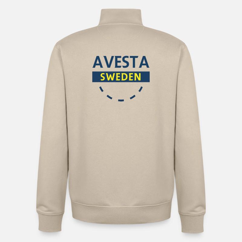 Logo circulaire d’Avesta Suède - Sweat zippé unisexe en coton bio Stanley/Stella - beige crème