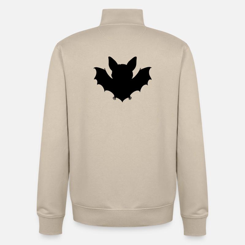 Bat Silhouette Vector Halloween Costume - Unisex Organic Zip Sweatshirt by Stanley/Stella - desert dust