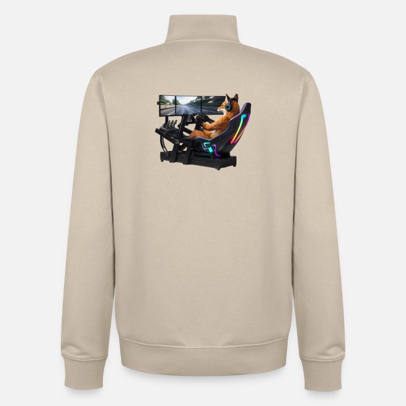 Fuchs Sim Racing - Sweat zippé unisexe en coton bio Stanley/Stella - beige crème