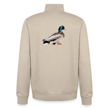 Mallard Male - Unisex Organic Zip Sweatshirt by Stanley/Stella - desert dust - Back - AI Model Male 185 dark (185cm)