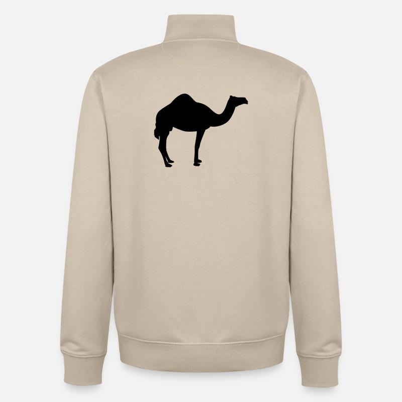 Kamel | Wüste | Dubai | Wüstenschiff - Sweat zippé unisexe en coton bio Stanley/Stella - beige crème