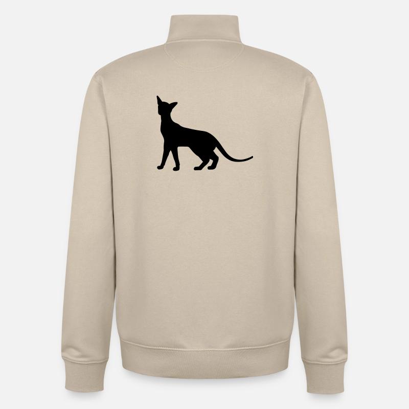 Siam Katze - Unisex Organic Zip Sweatshirt von Stanley/Stella - Cremebeige