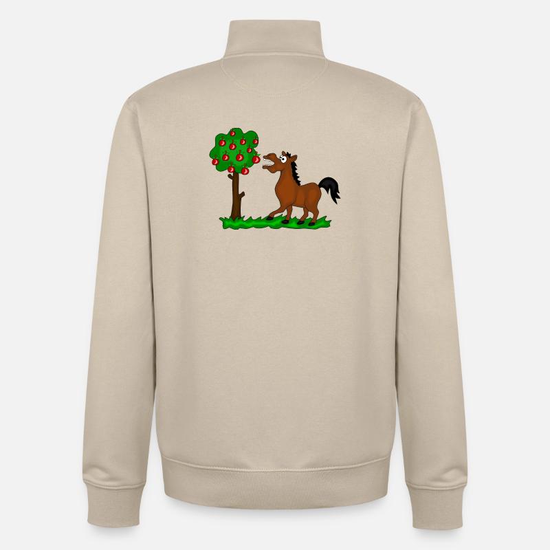 pferd baum - Unisex Organic Zip Sweatshirt von Stanley/Stella - Cremebeige