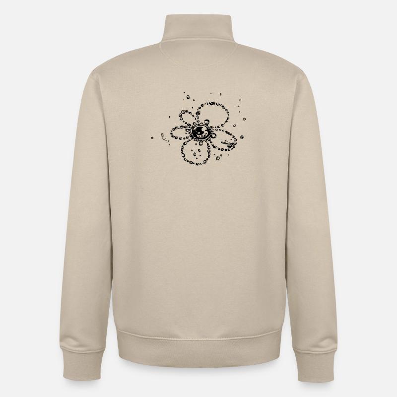 Fleur de gouttes d'eau - Sweat zippé unisexe en coton bio Stanley/Stella - beige crème