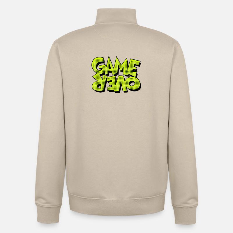 Game Over Retro Pixel Design - Sweat zippé unisexe en coton bio Stanley/Stella - beige crème