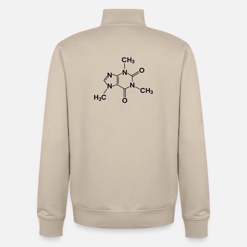 Kaffee Chemische Struktur Koffein - Unisex Organic Zip Sweatshirt von Stanley/Stella - Cremebeige