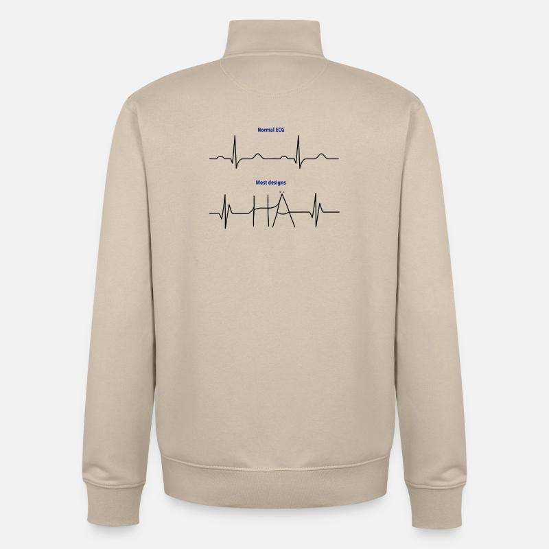 Électrocardiogramme (ECG) - Normal versus Hä? - Sweat zippé unisexe en coton bio Stanley/Stella - beige crème