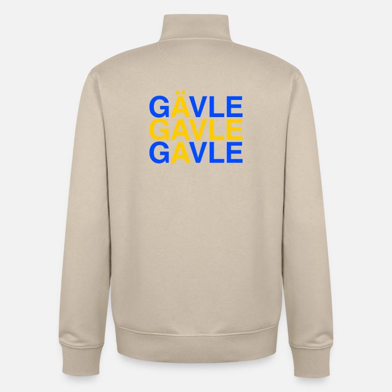 GÄVLE Suède Drapeau Schweden Sverige - Sweat zippé unisexe en coton bio Stanley/Stella - beige crème