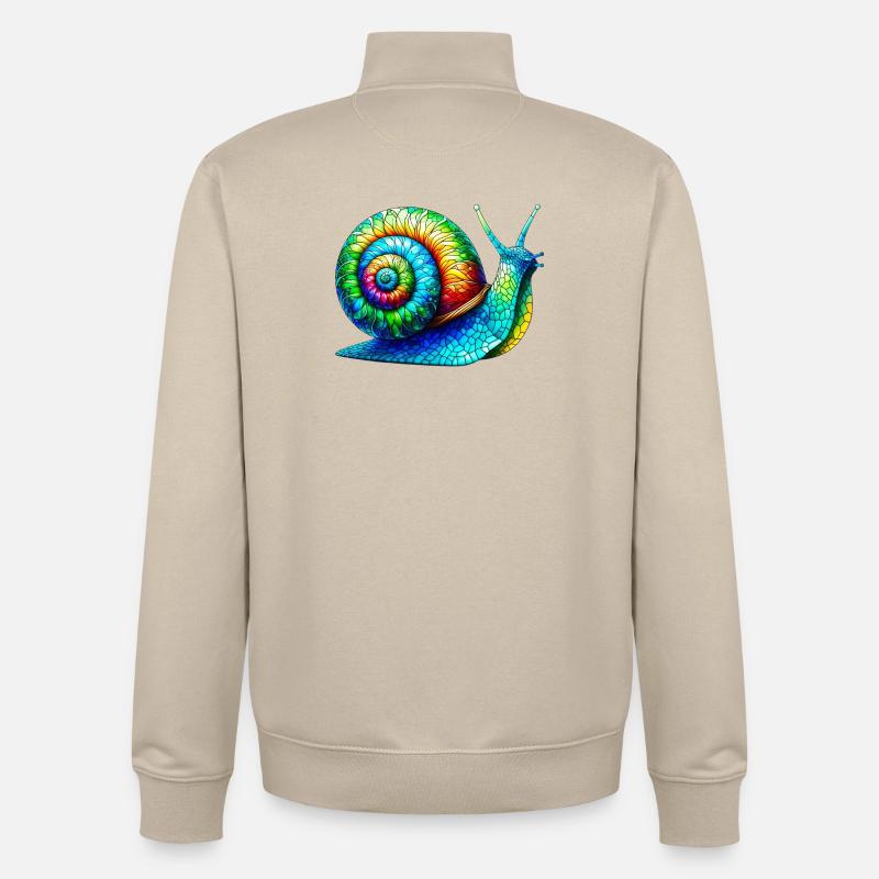 Escargot - Sweat zippé unisexe en coton bio Stanley/Stella - beige crème