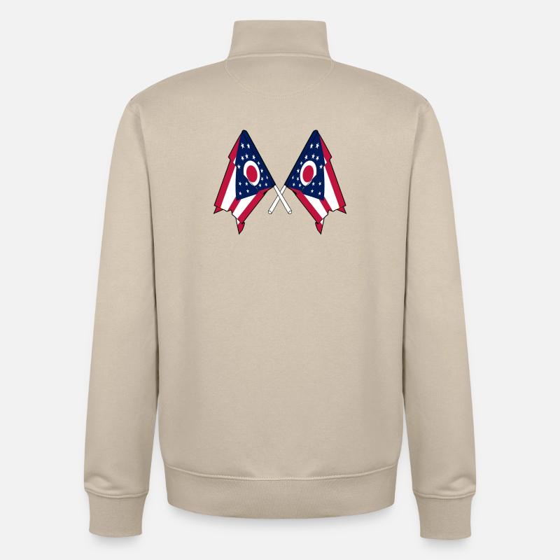 Deux drapeaux ont traversé l’Ohio - Sweat zippé unisexe en coton bio Stanley/Stella - beige crème