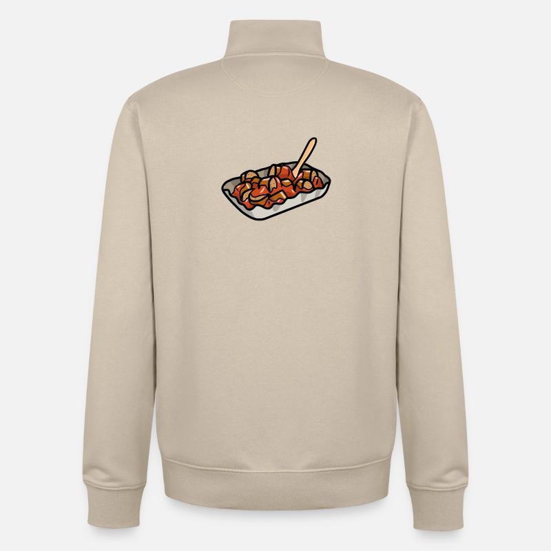 Berlin Currywurst Bratwurst Wurst Curry Grill - Sweat zippé unisexe en coton bio Stanley/Stella - beige crème
