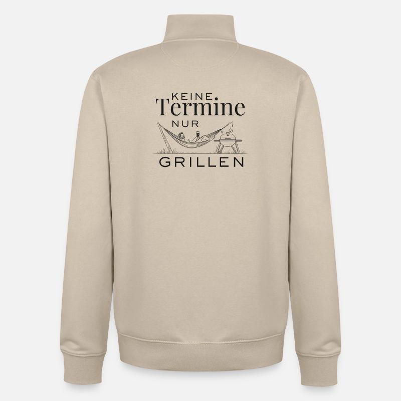 Pas de rendez-vous, juste un barbecue - Sweat zippé unisexe en coton bio Stanley/Stella - beige crème