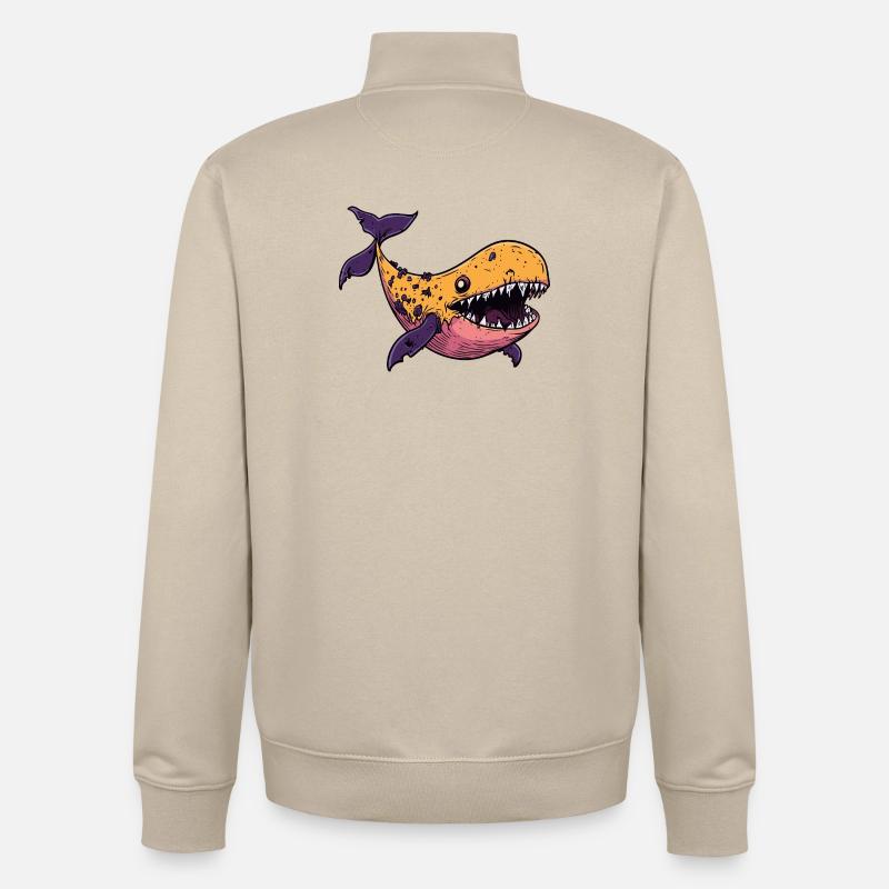 Wal Halloween Comic Lustig - Unisex Organic Zip Sweatshirt von Stanley/Stella - Cremebeige
