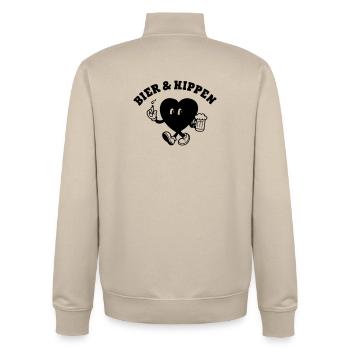 Bier und Kippen - Unisex Organic Zip Sweatshirt von Stanley/Stella - Cremebeige - Hinten - AI Model Male 185 dark (185cm)
