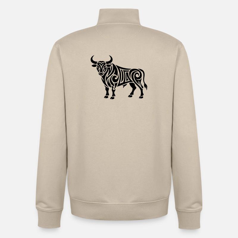 Juste un taureau noir #3 | N-imal_Wears - Sweat zippé unisexe en coton bio Stanley/Stella - beige crème