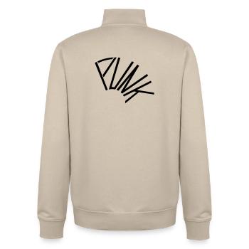 Punk - Unisex Organic Zip Sweatshirt von Stanley/Stella - Cremebeige - Hinten - AI Model Male 185 dark (185cm)