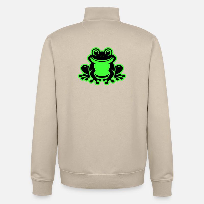 Toad Comic Frog - Unisex Organic Zip Sweatshirt by Stanley/Stella - desert dust