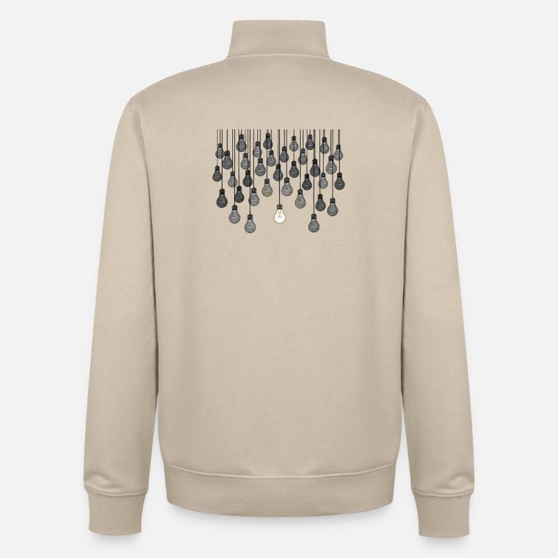 Graues Glühbirnen-Array mit einzigartiger Helligkeit - Unisex Organic Zip Sweatshirt von Stanley/Stella - Cremebeige
