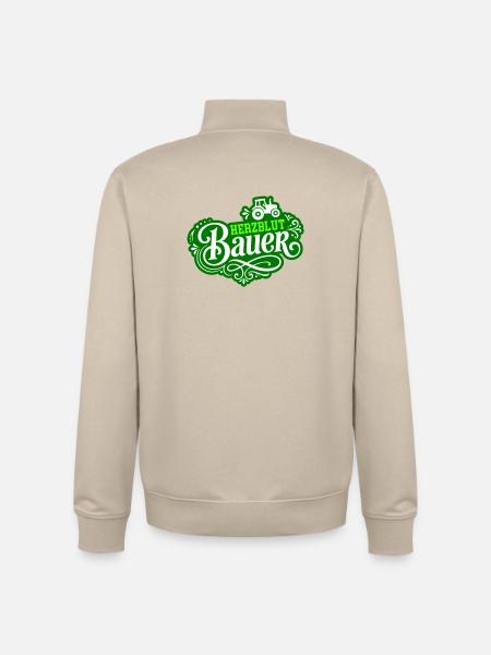 Herzblut Bauer Traktor - Unisex Organic Zip Sweatshirt von Stanley/Stella - Cremebeige