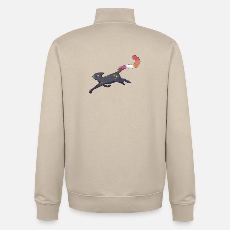 Süße Katze lesbian pride - Unisex Organic Zip Sweatshirt von Stanley/Stella - Cremebeige