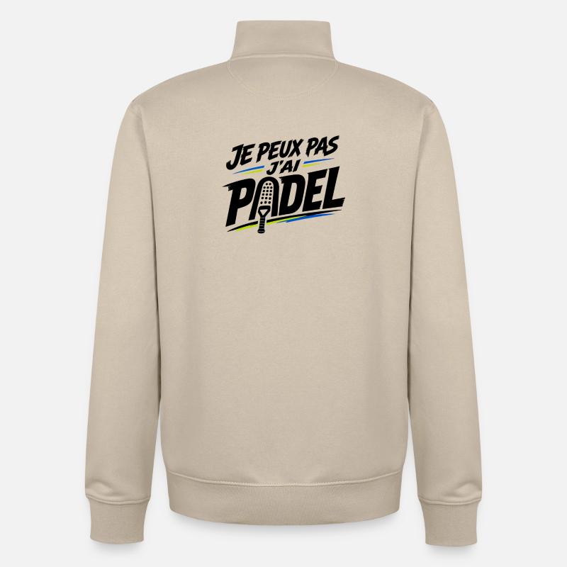 Je peux pas j’ai padel - Sweat zippé unisexe en coton bio Stanley/Stella - beige crème