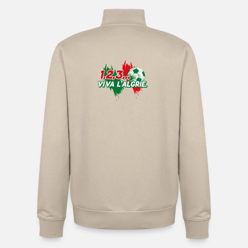 123 viva l'Algérie - Sweat zippé unisexe en coton bio Stanley/Stella - beige crème