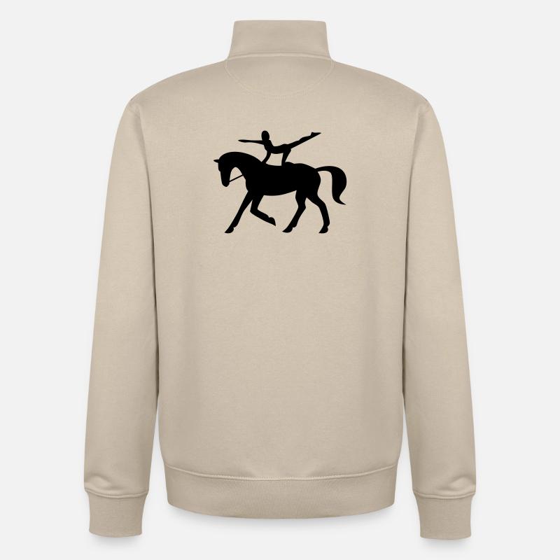 Cheval de saut - Sweat zippé unisexe en coton bio Stanley/Stella - beige crème