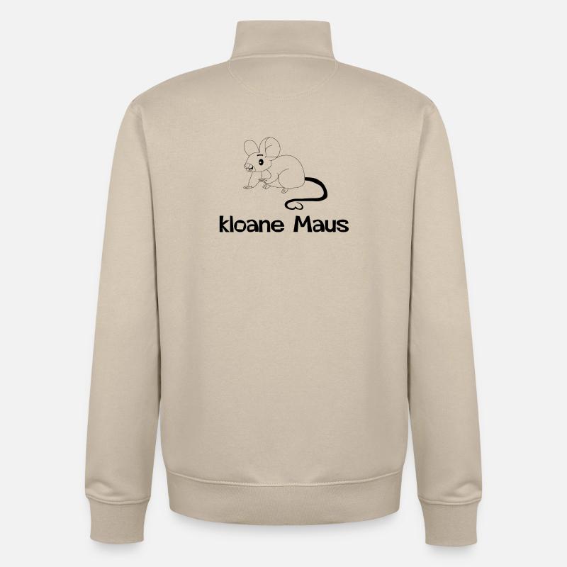 kloane Maus - small, Austrian dialect - Unisex Organic Zip Sweatshirt by Stanley/Stella - desert dust