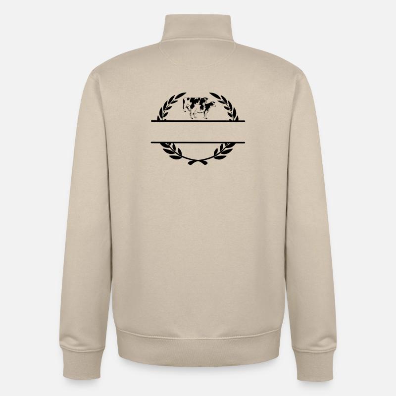Monogramme de vaches laitières - Sweat zippé unisexe en coton bio Stanley/Stella - beige crème