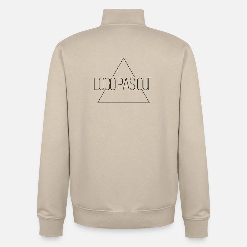 Logo pas ouf - Mais rigolo - Sweat zippé unisexe en coton bio Stanley/Stella - beige crème
