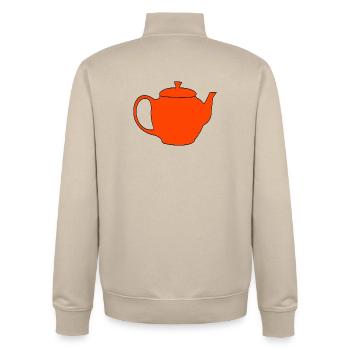Teekanne Tee Kanne Frühstück Genuss Getränk - Unisex Organic Zip Sweatshirt von Stanley/Stella - Cremebeige - Hinten - AI Model Male 185 dark (185cm)