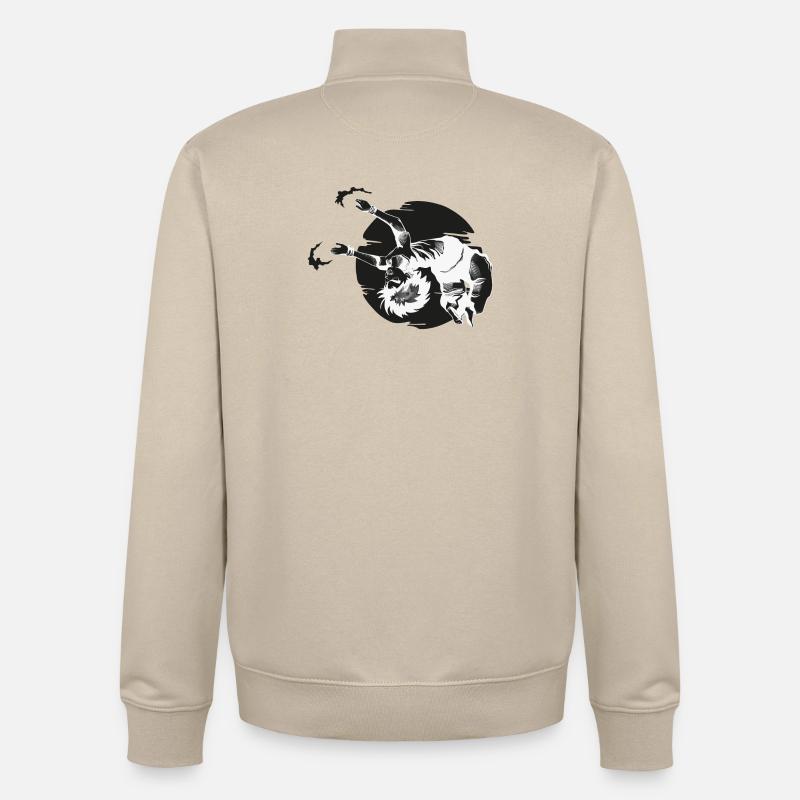 Figurine Backflip Anime Manga - noir - Sweat zippé unisexe en coton bio Stanley/Stella - beige crème