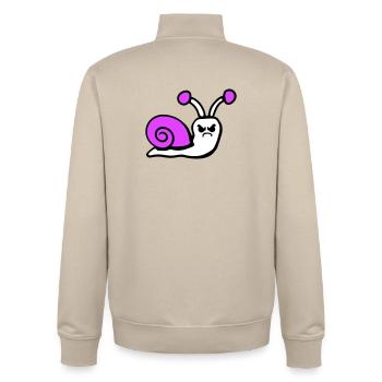 Schnecke wütend sauer böse unglücklich verärgert - Unisex Organic Zip Sweatshirt von Stanley/Stella - Cremebeige - Hinten - AI Model Male 185 dark (185cm)