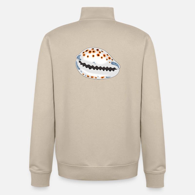 Coquille avec points - Sweat zippé unisexe en coton bio Stanley/Stella - beige crème