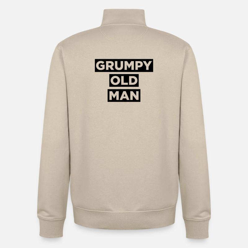 GRUMPY OLD MAN - Sweat zippé unisexe en coton bio Stanley/Stella - beige crème