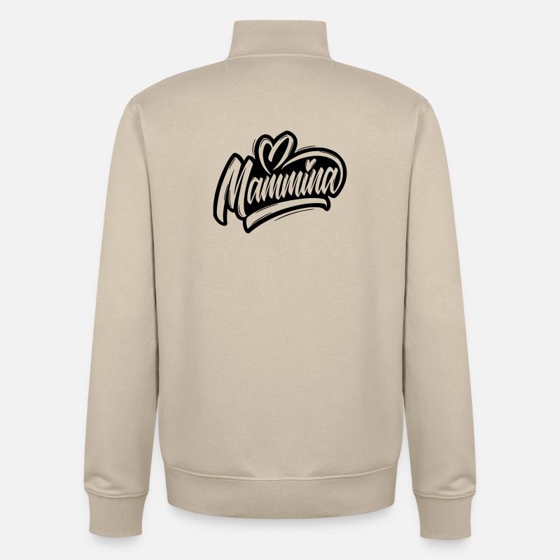 Mammina - mère italienne - Sweat zippé unisexe en coton bio Stanley/Stella - beige crème