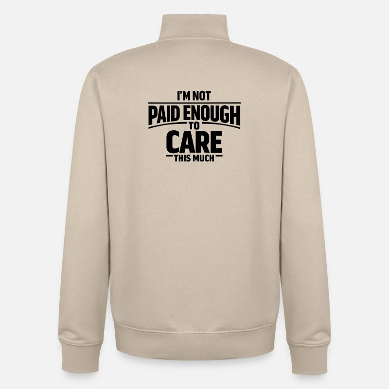 I don't care middle finger statement - Unisex Organic Zip Sweatshirt by Stanley/Stella - desert dust