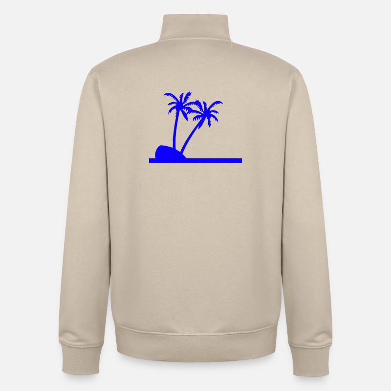 Palmen - Unisex Organic Zip Sweatshirt von Stanley/Stella - Cremebeige